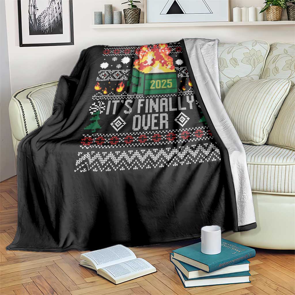 Funny Christmas Lil Dumpster Fire Throw Blanket It Is Finally Over 2025 TS11 Print Your Wear