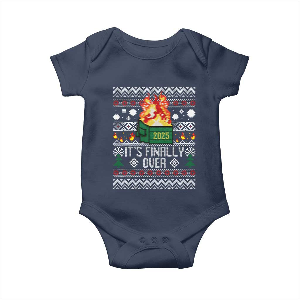 Funny Christmas Lil Dumpster Fire Baby Onesie It Is Finally Over 2025 TS11 Navy Print Your Wear