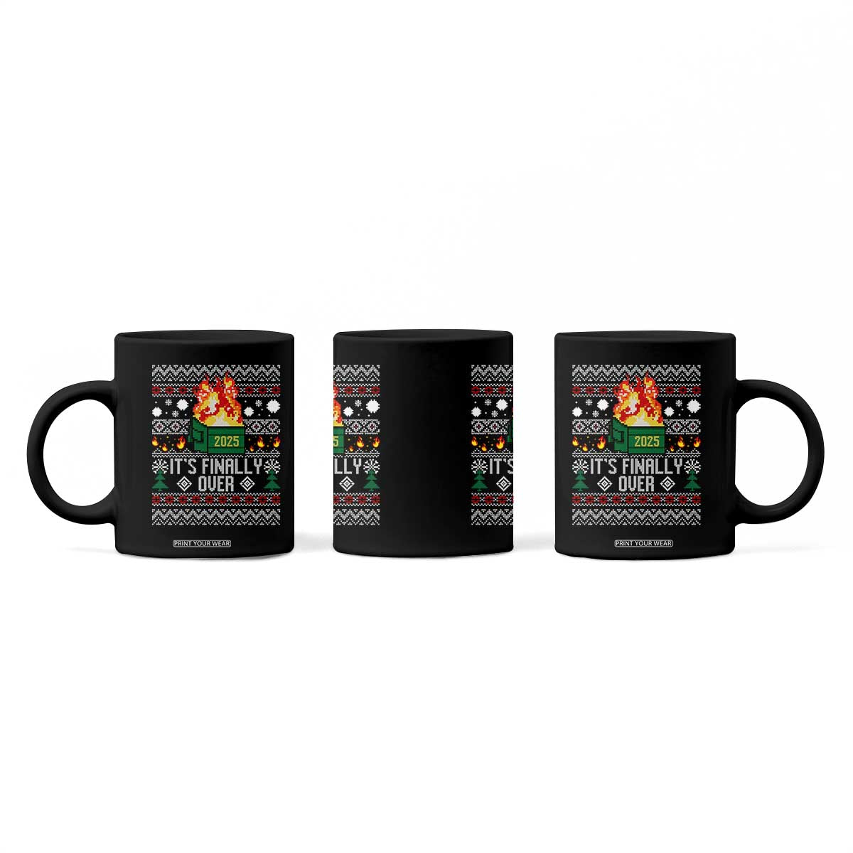 Funny Christmas Lil Dumpster Fire Coffee Mug It Is Finally Over 2025 TS11 Print Your Wear
