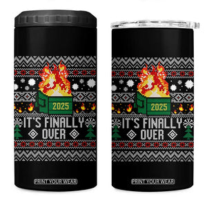 Funny Christmas Lil Dumpster Fire 4 in 1 Can Cooler Tumbler It Is Finally Over 2025 TS11 One Size: 16 oz Black Print Your Wear