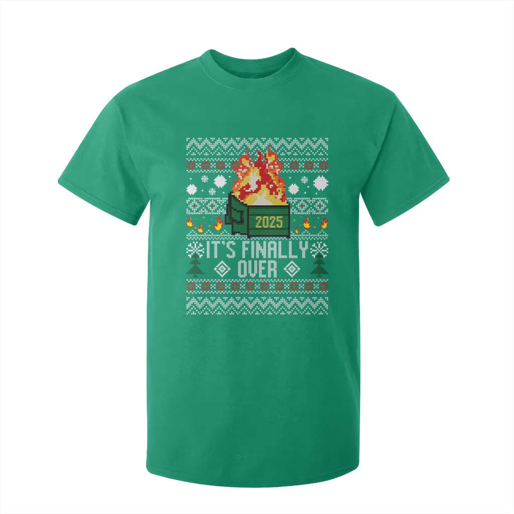 Funny Christmas Lil Dumpster Fire T Shirt For Kid It Is Finally Over 2025 TS11 Irish Green Print Your Wear