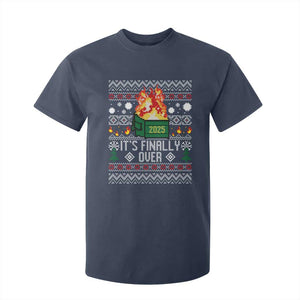 Funny Christmas Lil Dumpster Fire T Shirt For Kid It Is Finally Over 2025 TS11 Navy Print Your Wear