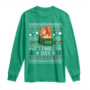 Funny Christmas Lil Dumpster Fire Long Sleeve Shirt It Is Finally Over 2025 TS11 Irish Green Print Your Wear