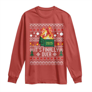 Funny Christmas Lil Dumpster Fire Long Sleeve Shirt It Is Finally Over 2025 TS11 Red Print Your Wear