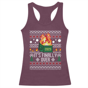 Funny Christmas Lil Dumpster Fire Racerback Tank Top It Is Finally Over 2025 TS11 Maroon Print Your Wear