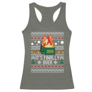 Funny Christmas Lil Dumpster Fire Racerback Tank Top It Is Finally Over 2025 TS11 Military Green Print Your Wear