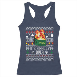 Funny Christmas Lil Dumpster Fire Racerback Tank Top It Is Finally Over 2025 TS11 Navy Print Your Wear