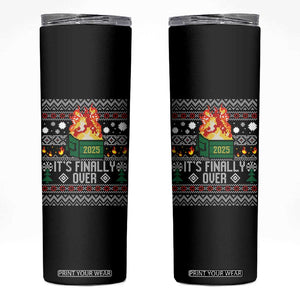 Funny Christmas Lil Dumpster Fire Skinny Tumbler It Is Finally Over 2025 TS11 Black Print Your Wear