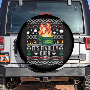 Funny Christmas Lil Dumpster Fire Spare Tire Cover It Is Finally Over 2025 TS11 No hole Black Print Your Wear