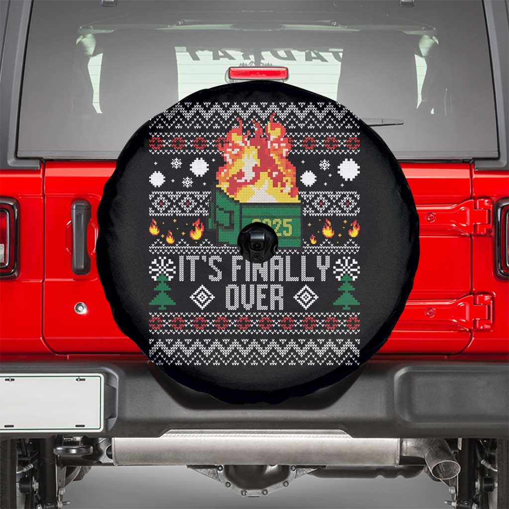 Funny Christmas Lil Dumpster Fire Spare Tire Cover It Is Finally Over 2025 TS11 Black Print Your Wear
