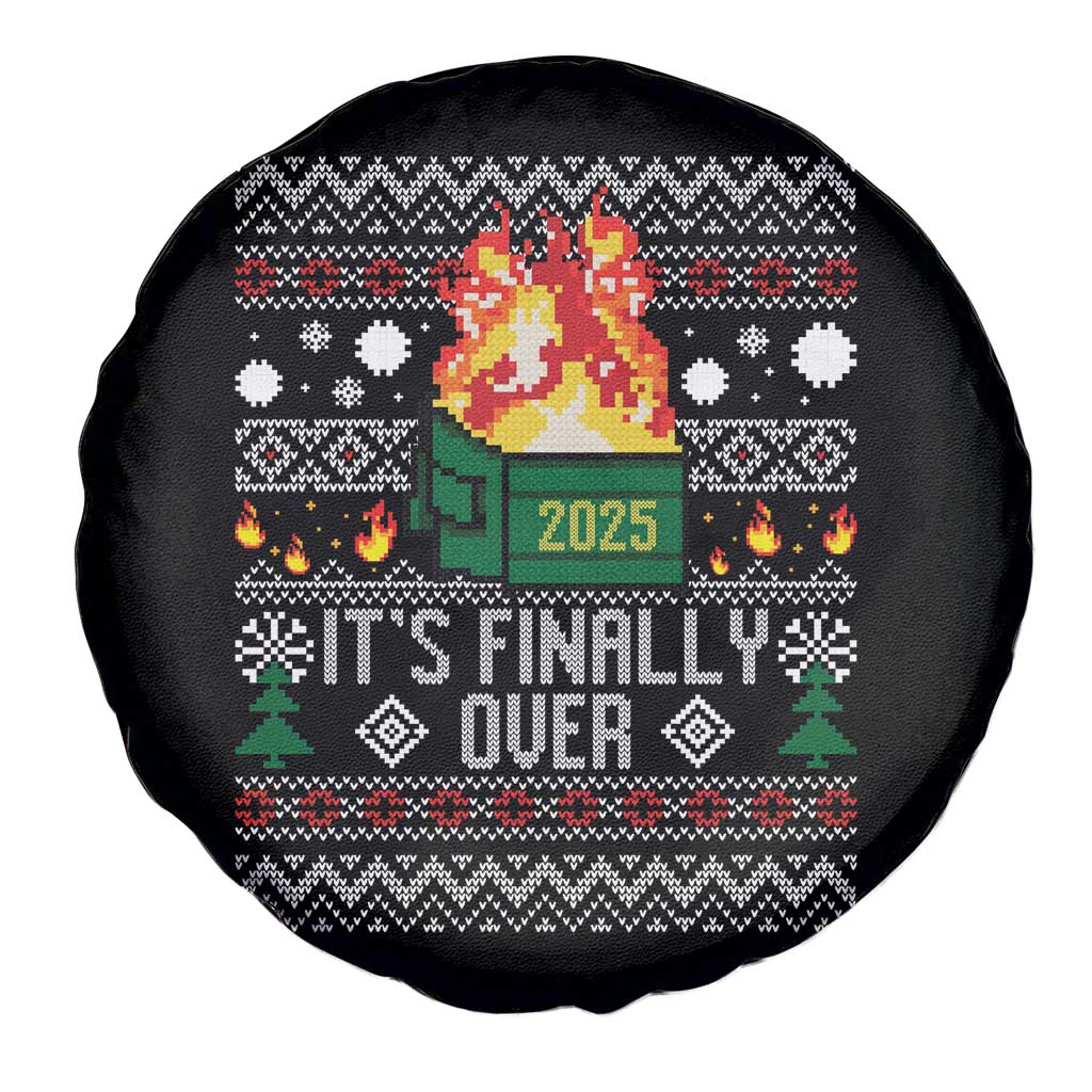 Funny Christmas Lil Dumpster Fire Spare Tire Cover It Is Finally Over 2025 TS11 Print Your Wear