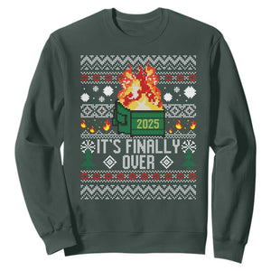 Funny Christmas Lil Dumpster Fire Sweatshirt It Is Finally Over 2025 TS11 Dark Forest Green Print Your Wear