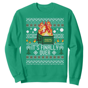 Funny Christmas Lil Dumpster Fire Sweatshirt It Is Finally Over 2025 TS11 Irish Green Print Your Wear