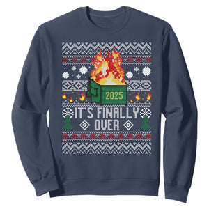 Funny Christmas Lil Dumpster Fire Sweatshirt It Is Finally Over 2025 TS11 Navy Print Your Wear