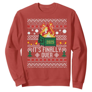 Funny Christmas Lil Dumpster Fire Sweatshirt It Is Finally Over 2025 TS11 Red Print Your Wear