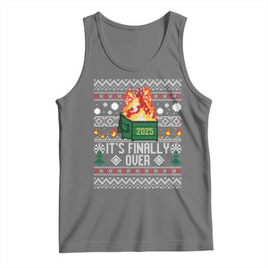 Funny Christmas Lil Dumpster Fire Tank Top It Is Finally Over 2025 TS11 Black Heather Print Your Wear