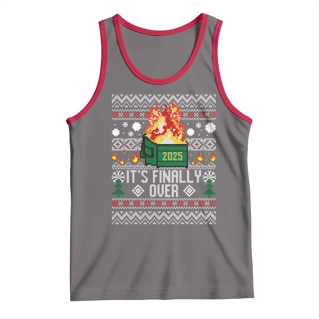 Funny Christmas Lil Dumpster Fire Tank Top It Is Finally Over 2025 - Print Your Wear
