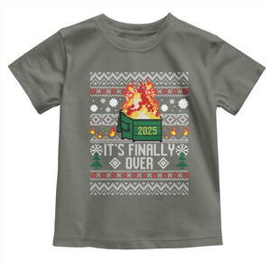 Funny Christmas Lil Dumpster Fire Toddler T Shirt It Is Finally Over 2025 TS11 Military Green Print Your Wear