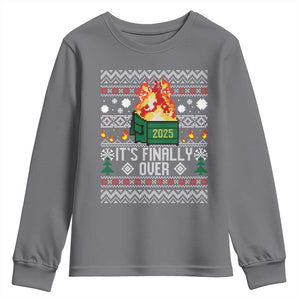 Funny Christmas Lil Dumpster Fire Youth Sweatshirt It Is Finally Over 2025 TS11 Charcoal Print Your Wear