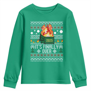 Funny Christmas Lil Dumpster Fire Youth Sweatshirt It Is Finally Over 2025 TS11 Irish Green Print Your Wear