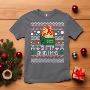 Funny Xmas Lil Dumpster Fire T Shirt Shitty Christmas Festive Holiday TS11 Charcoal Print Your Wear