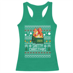 Funny Xmas Lil Dumpster Fire Racerback Tank Top Shitty Christmas Festive Holiday TS11 Irish Green Print Your Wear