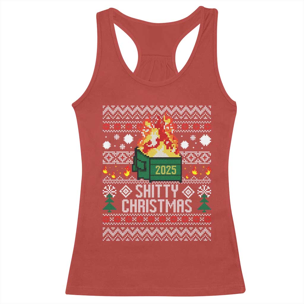 Funny Xmas Lil Dumpster Fire Racerback Tank Top Shitty Christmas Festive Holiday TS11 Red Print Your Wear