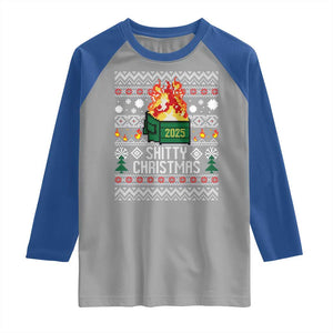 Funny Xmas Lil Dumpster Fire Raglan Shirt Shitty Christmas Festive Holiday TS11 Sport Gray Royal Print Your Wear