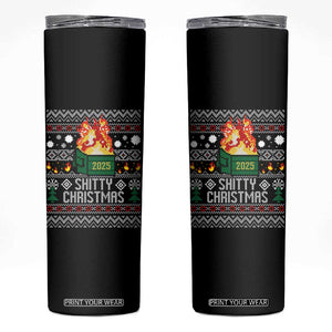 Funny Xmas Lil Dumpster Fire Skinny Tumbler Shitty Christmas Festive Holiday TS11 Black Print Your Wear