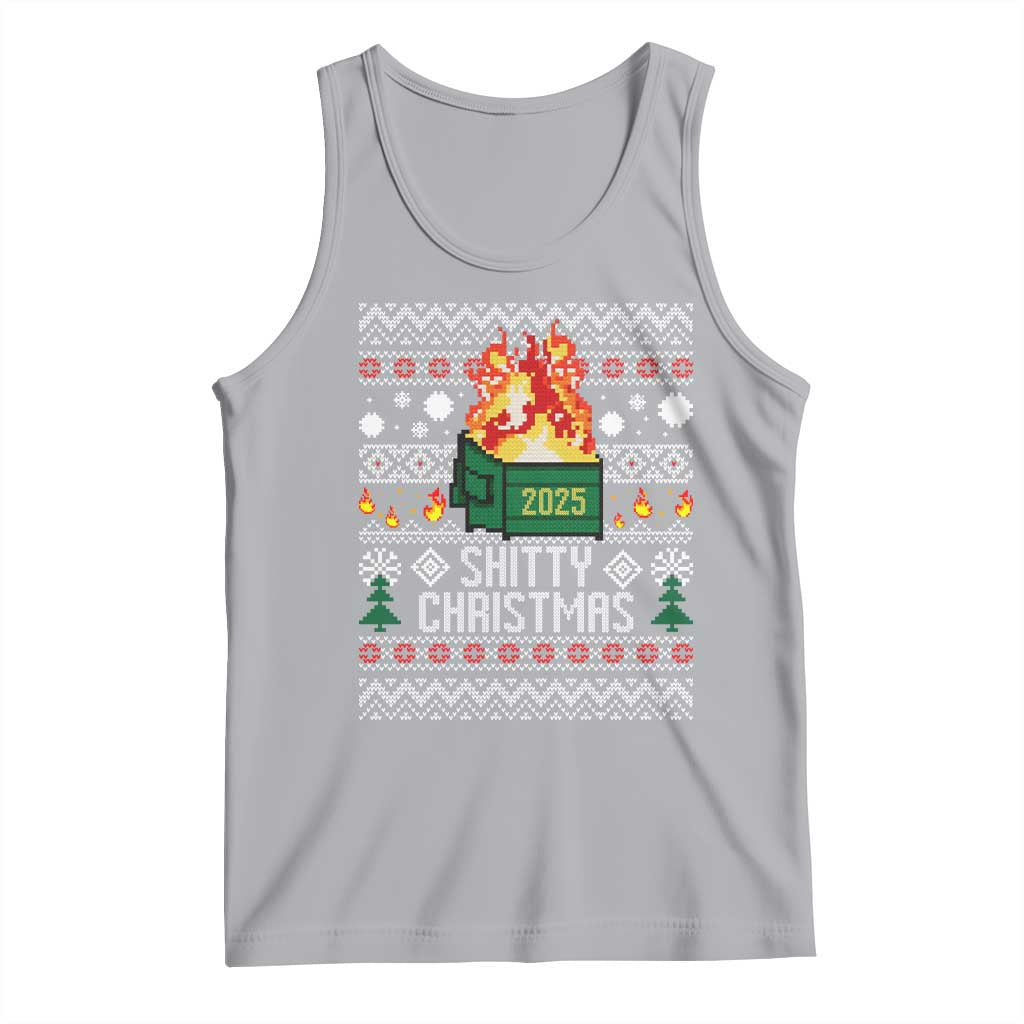 Funny Xmas Lil Dumpster Fire Tank Top Shitty Christmas Festive Holiday TS11 Athletic Heather Print Your Wear