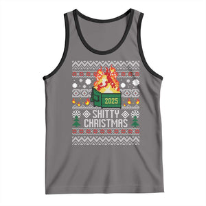 Funny Xmas Lil Dumpster Fire Tank Top Shitty Christmas Festive Holiday TS11 Deep Heather Black Print Your Wear