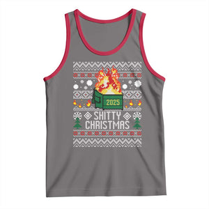 Funny Xmas Lil Dumpster Fire Tank Top Shitty Christmas Festive Holiday TS11 Deep Heather Red Print Your Wear