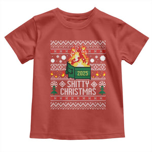 Funny Xmas Lil Dumpster Fire Toddler T Shirt Shitty Christmas Festive Holiday TS11 Red Print Your Wear