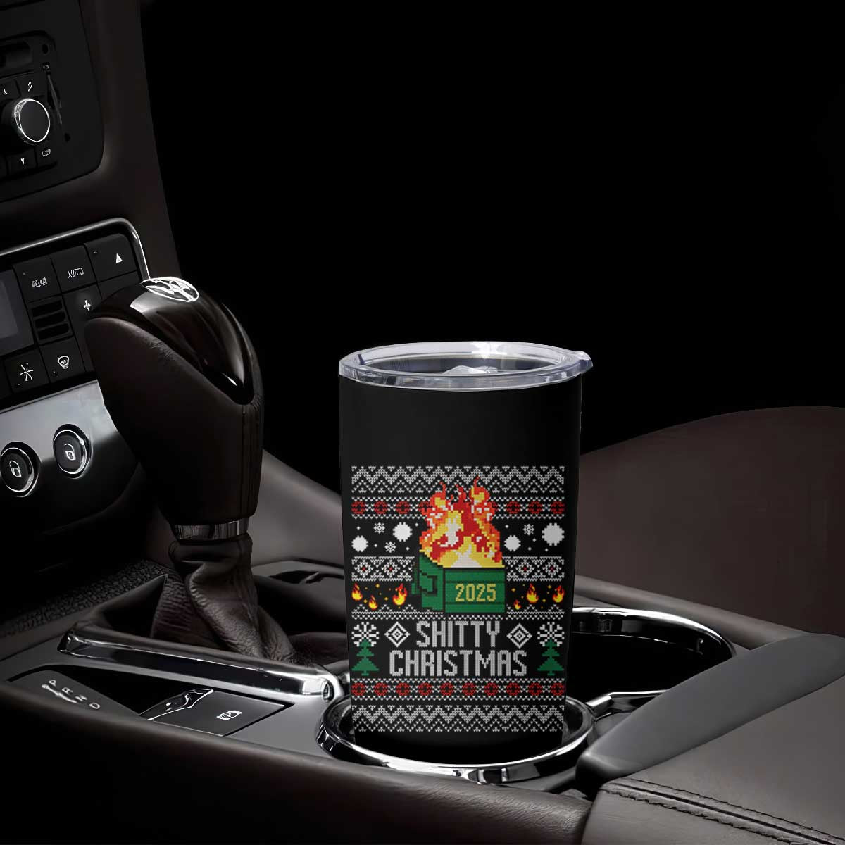 Funny Xmas Lil Dumpster Fire Tumbler Cup Shitty Christmas Festive Holiday TS11 Print Your Wear