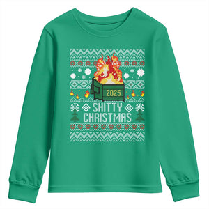 Funny Xmas Lil Dumpster Fire Youth Sweatshirt Shitty Christmas Festive Holiday TS11 Irish Green Print Your Wear