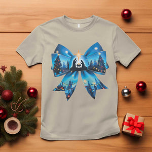 Jesus God Nativity Scene Coquette Bow Christmas T Shirt TS11 Sand Print Your Wear