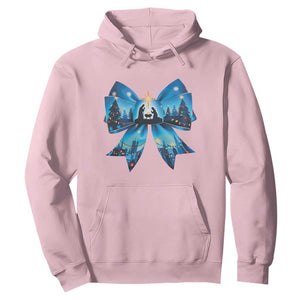 Jesus God Nativity Scene Coquette Bow Christmas Hoodie TS11 Light Pink Print Your Wear