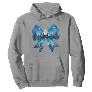 Jesus God Nativity Scene Coquette Bow Christmas Hoodie TS11 Sport Gray Print Your Wear