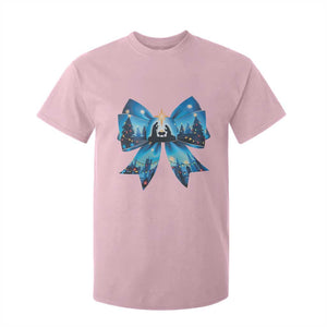 Jesus God Nativity Scene Coquette Bow Christmas T Shirt For Kid TS11 Light Pink Print Your Wear
