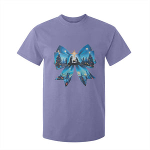 Jesus God Nativity Scene Coquette Bow Christmas T Shirt For Kid TS11 Violet Print Your Wear