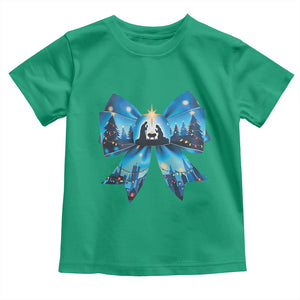 Jesus God Nativity Scene Coquette Bow Christmas Toddler T Shirt TS11 Irish Green Print Your Wear
