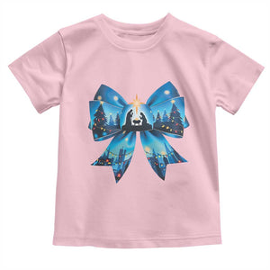 Jesus God Nativity Scene Coquette Bow Christmas Toddler T Shirt TS11 Light Pink Print Your Wear
