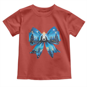 Jesus God Nativity Scene Coquette Bow Christmas Toddler T Shirt TS11 Red Print Your Wear