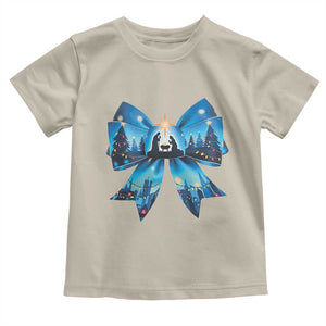 Jesus God Nativity Scene Coquette Bow Christmas Toddler T Shirt TS11 Sand Print Your Wear