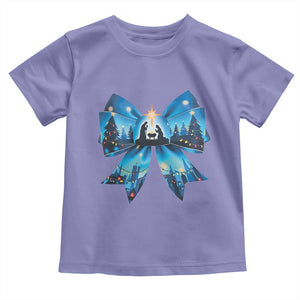 Jesus God Nativity Scene Coquette Bow Christmas Toddler T Shirt TS11 Violet Print Your Wear