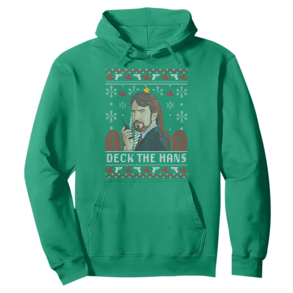 Funny Christmas Nakatomi Plaza Hoodie Deck The Hans TS11 Irish Green Print Your Wear