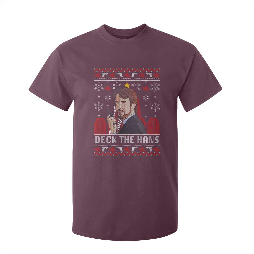 Funny Christmas Nakatomi Plaza T Shirt For Kid Deck The Hans TS11 Maroon Print Your Wear