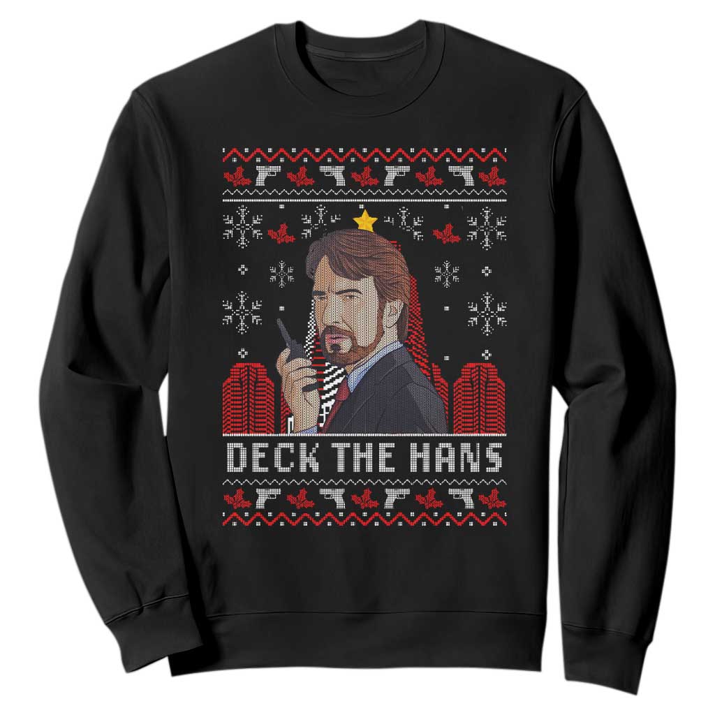 Funny Christmas Nakatomi Plaza Sweatshirt Deck The Hans TS11 Black Print Your Wear
