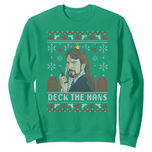 Funny Christmas Nakatomi Plaza Sweatshirt Deck The Hans TS11 Irish Green Print Your Wear