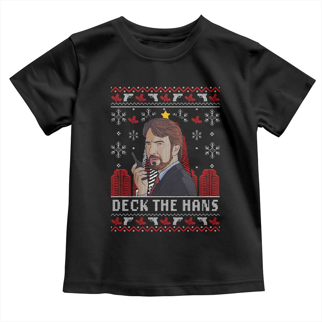 Funny Christmas Nakatomi Plaza Toddler T Shirt Deck The Hans TS11 Black Print Your Wear